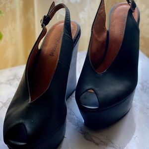 Jeffrey Campbell Peep Toe Wedge w/ Ankle Strap